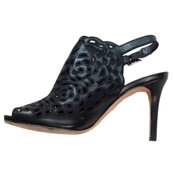 Vince Camuto Shoes - VC Signature Vince Camuto Vero Cuoio Black Leather Heels Slingback Mules 8